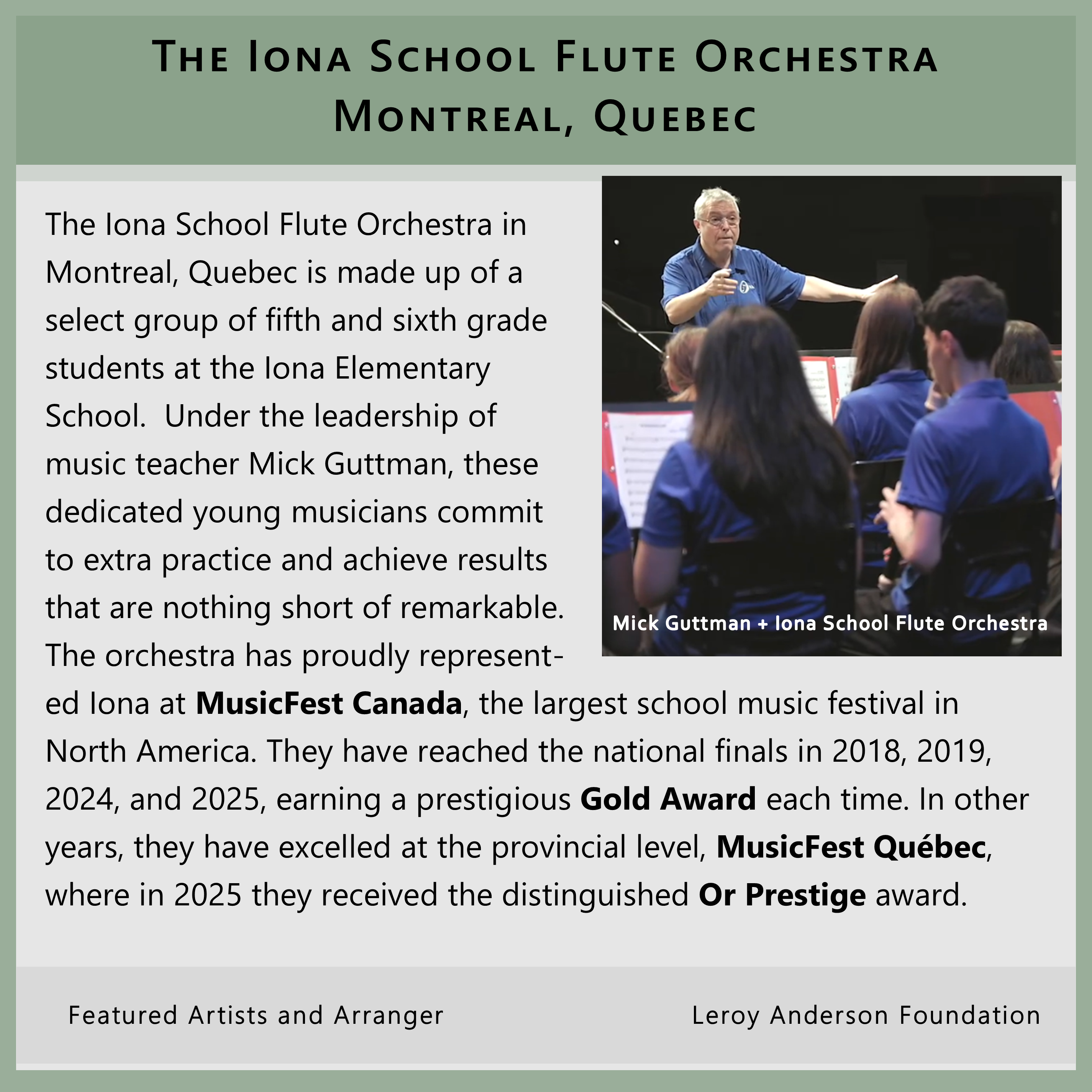Iona School Flute Orchestra, Montreal, Quebec