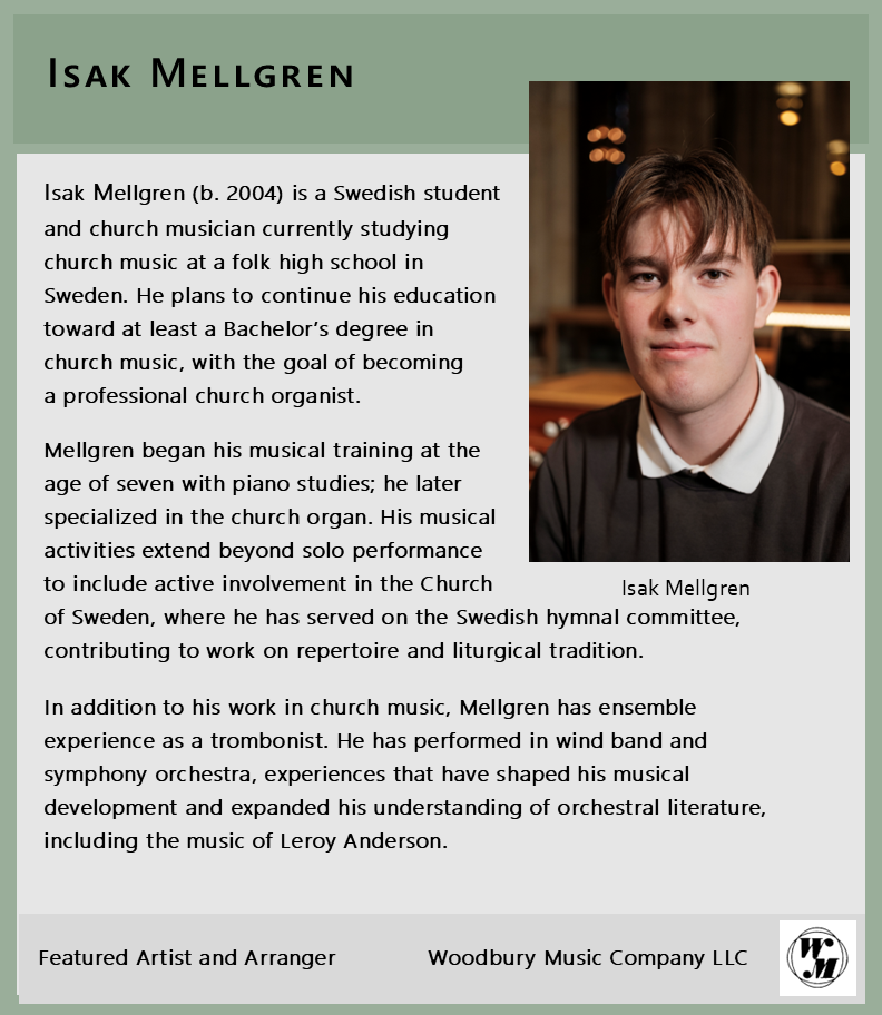 Isak Mellgren, organist, trombonist, arranger