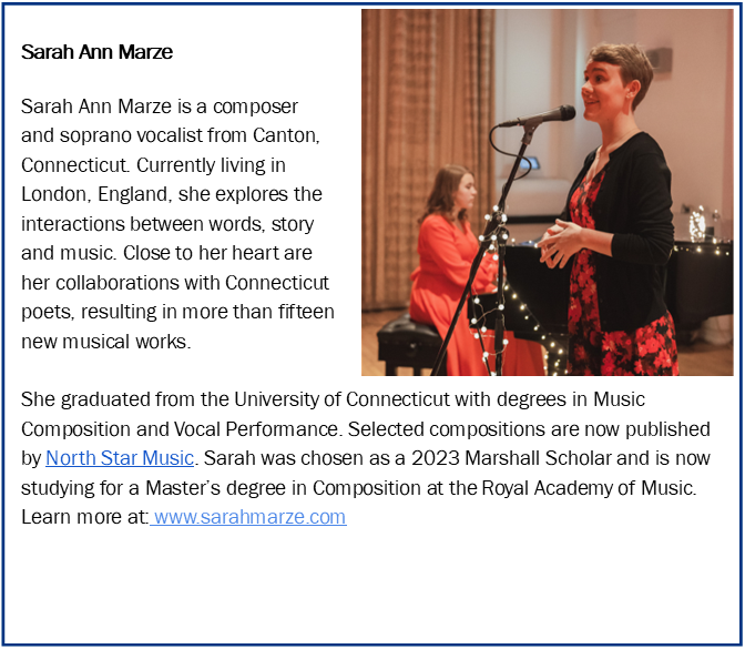 Sarah Ann Marze, soprano vocalist, composer and arranger